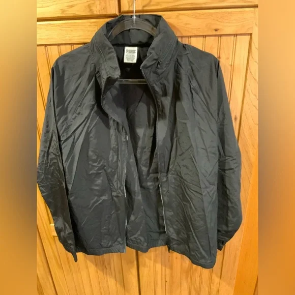 PINK Victoria's Secret Black Windbreaker Jacket - Picture 2 of 6
